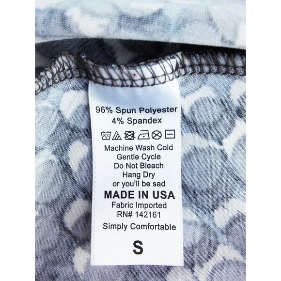 Lularoe Skirt Black Gray Print Sz Small  02088 - Picture 6 of 8